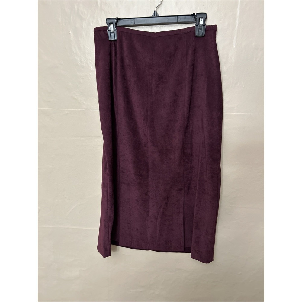 norton mcnaughton Size 10 Straight‎ Long Stretch Suede Like Skirt Plum